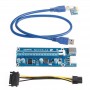 Extensie pentru placa video suplimentara USB3.0 PCI-E Express 1x To 16x Extender Riser Card Adapter SATA 6Pin Power Cable